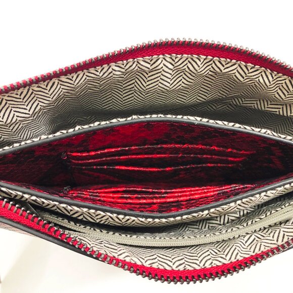 NWT Jen & Co Riley Crossbody Clutch Bag Red & Black 8x5x1.5 inches - Picture 5 of 8